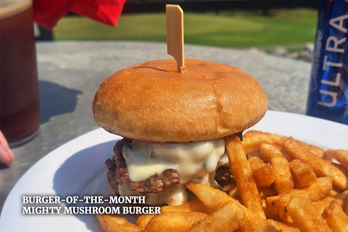 Burger-of-the-Month - June - The Mighty Mushroom Burger - Divots Restaurant