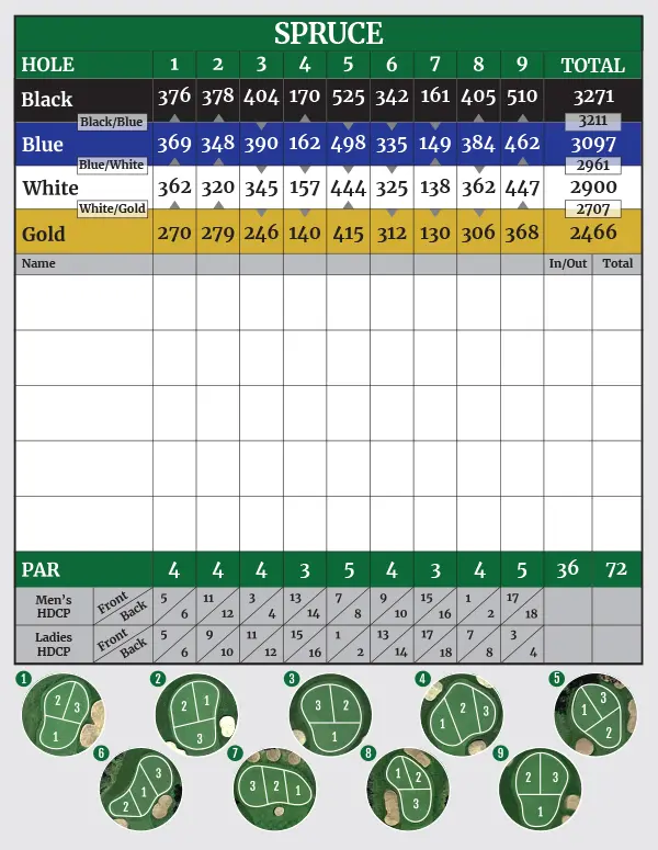 Innisfail-Golf-Club-Golf-Course-Scorecard-Spruce-2026 IGC Scorecard - Spruce - Innisfail Golf Club - Alberta